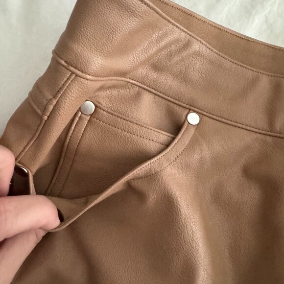 Spanx Leather-Like Straight Leg Pant - Toffee - NWT - Large - Picture 7 of 10